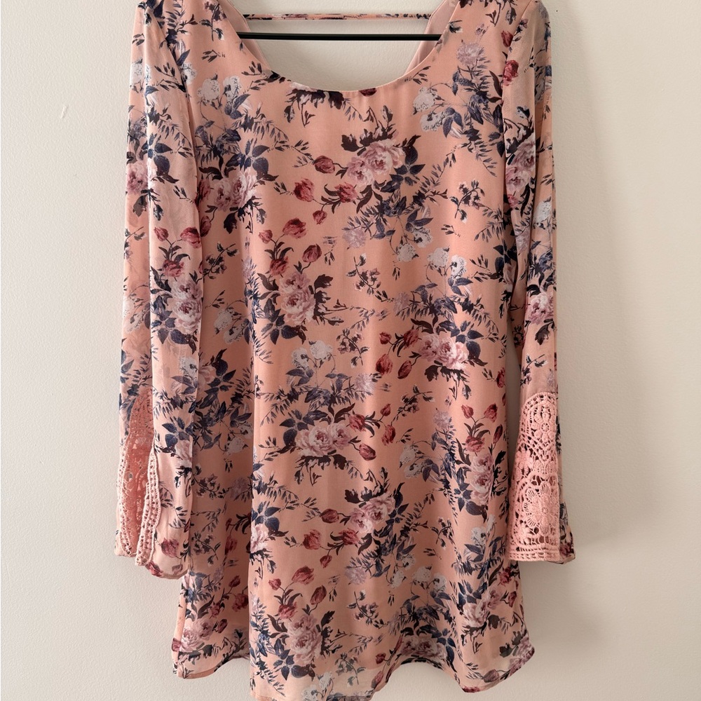 Speechless Floral Pink and Blue Mini Dress